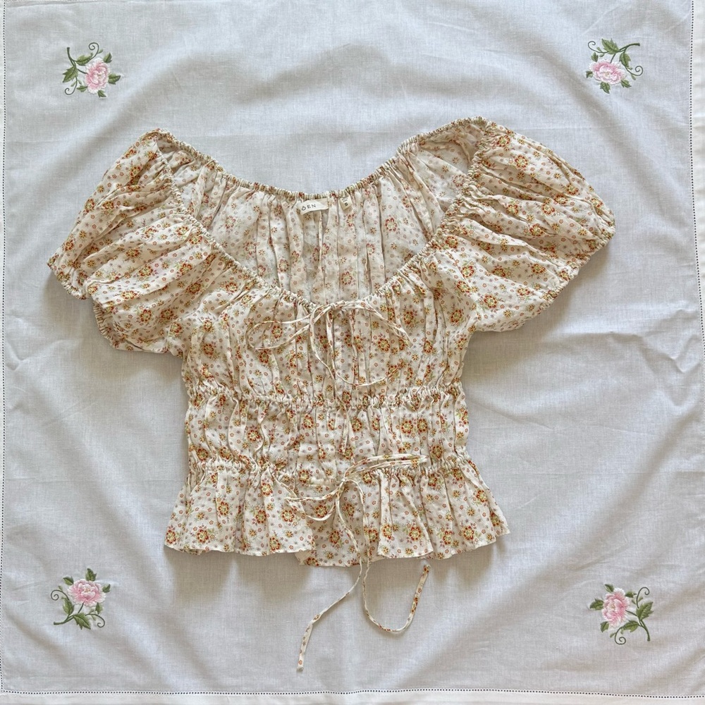 ⟡ Dôen Adie Top in Alabaster Countryside Calico (Size S) ⟡ - Picture 3 of 9